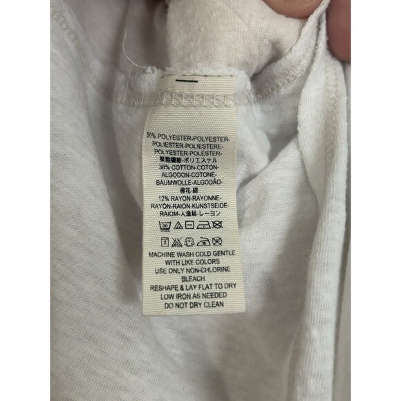 Free People Cloud Nine Top Large Color Block Cream Beige Long Sleeve Side Slits - Picture 4 of 5